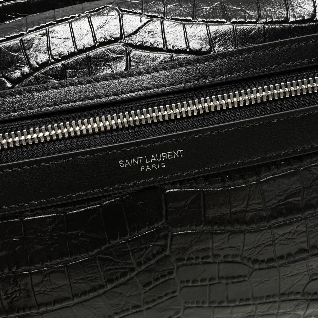 Crocodile Embossed Leather 15.0 in Backpack 326865
