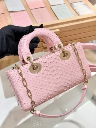 D-Joy 22 Snakeskin Handbag Pink 135353
