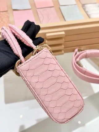 D-Joy 22 Snakeskin Handbag Pink 135353