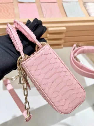 D-Joy 22 Snakeskin Handbag Pink 135353