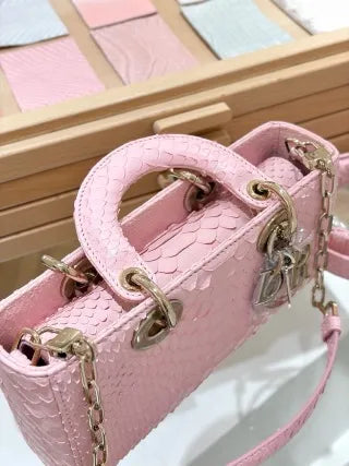 D-Joy 22 Snakeskin Handbag Pink 135353