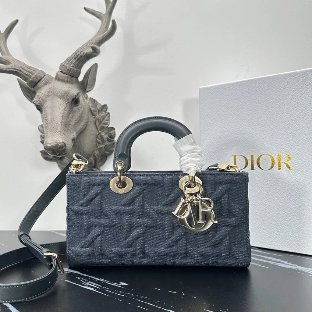 D-Joy 9.8 in Embossed Denim Bag 0540