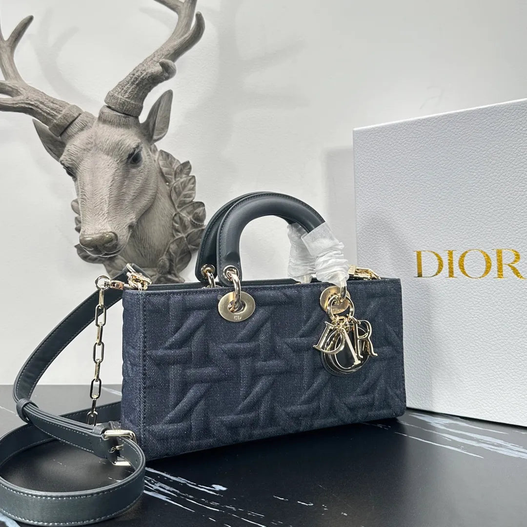 D-Joy 9.8 in Embossed Denim Bag 0540