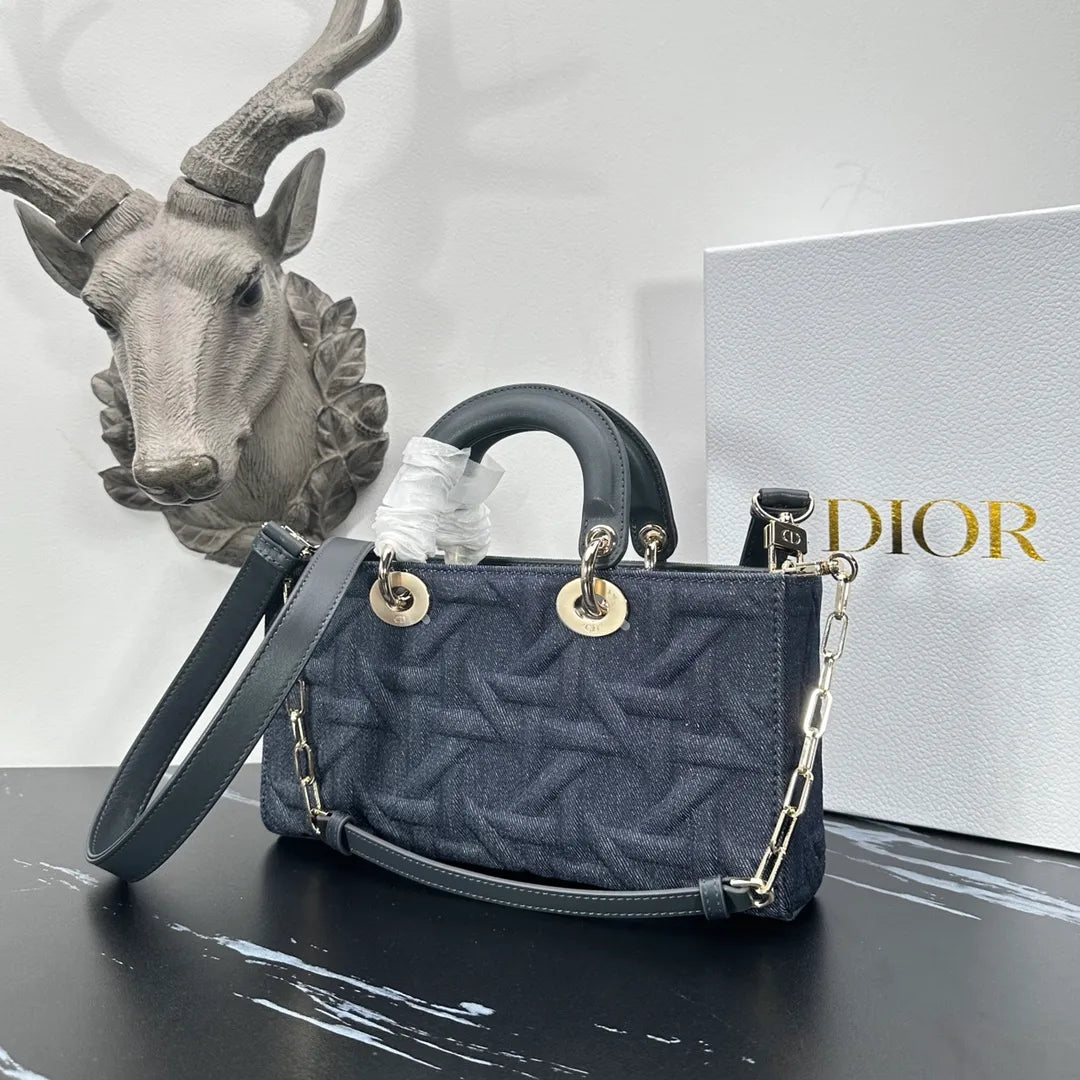 D-Joy 9.8 in Embossed Denim Bag 0540