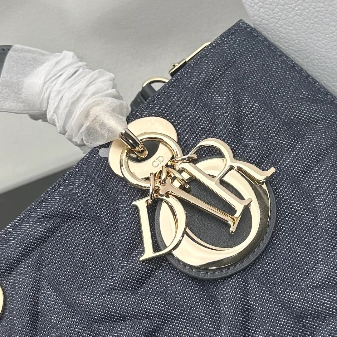 D-Joy 9.8 in Embossed Denim Bag 0540