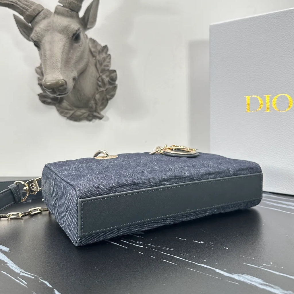 D-Joy 9.8 in Embossed Denim Bag 0540
