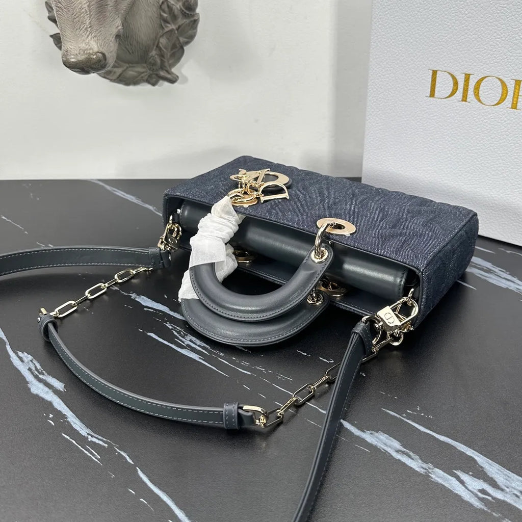 D-Joy 9.8 in Embossed Denim Bag 0540
