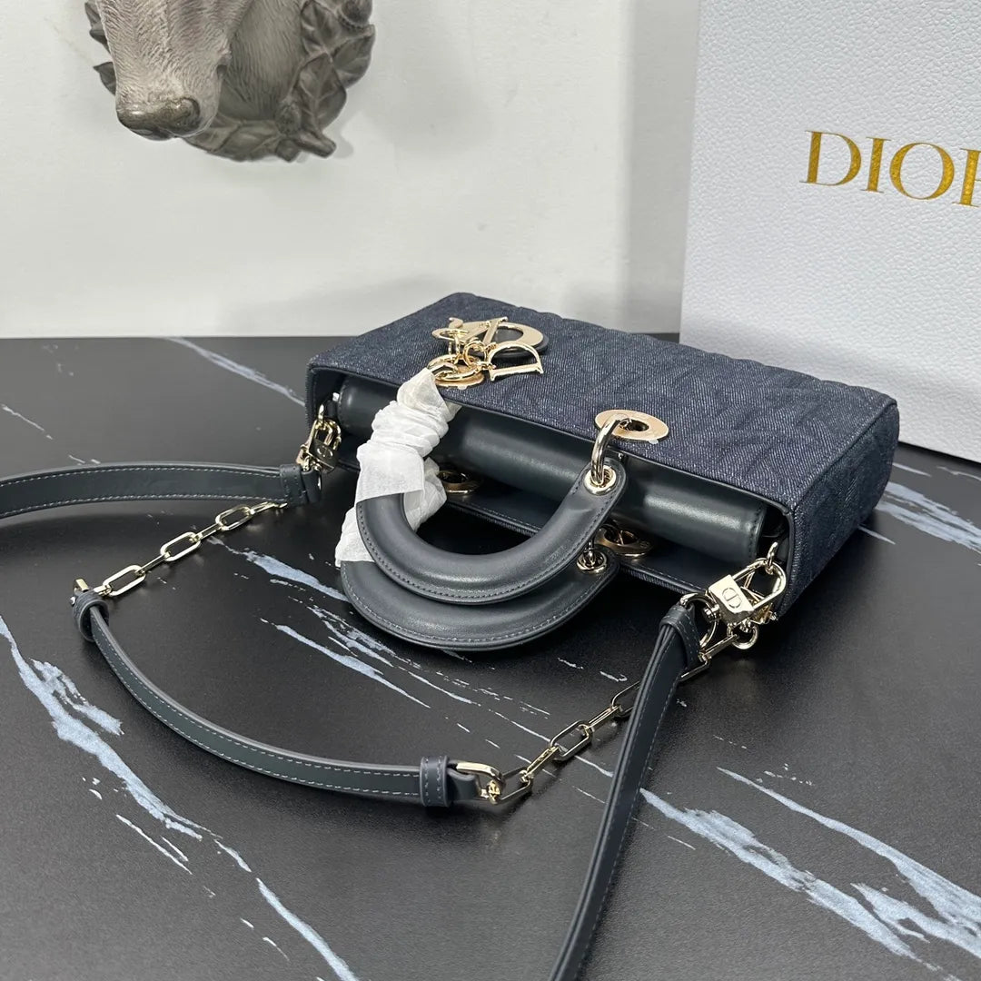 D-Joy 9.8 in Embossed Denim Bag 0540