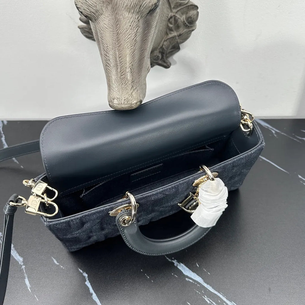 D-Joy 9.8 in Embossed Denim Bag 0540