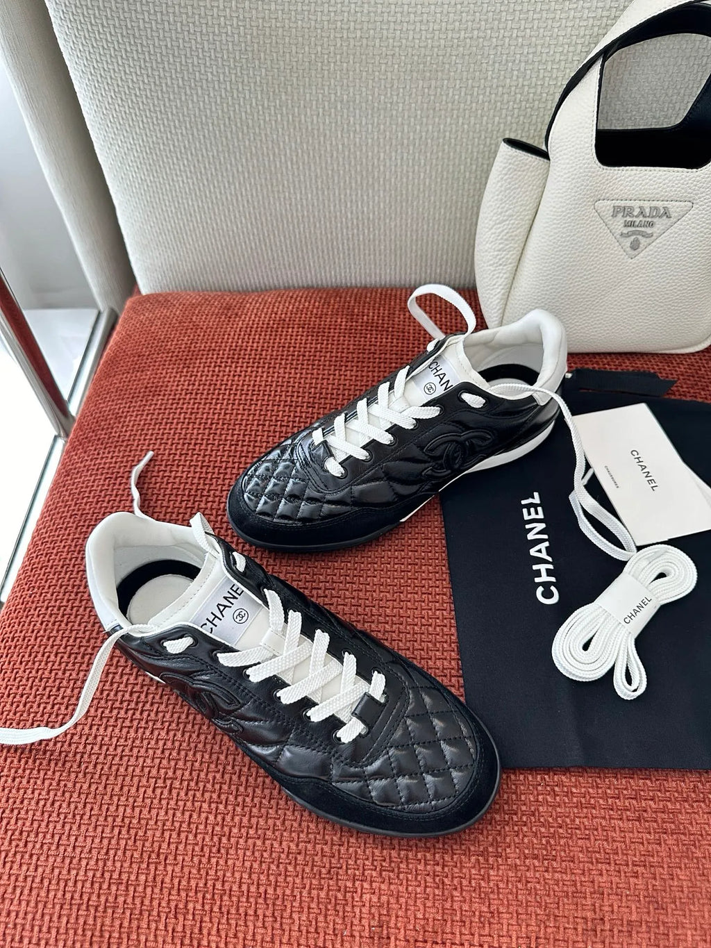 Diamond Pattern Lambskin Tennis Sneakers 273799