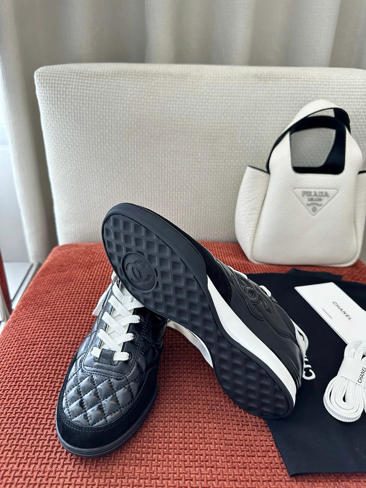 Diamond Pattern Lambskin Tennis Sneakers 273799