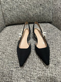 Dior 2026 Women's Ribbed Fabric Kitten Heel Shoes 1.4in