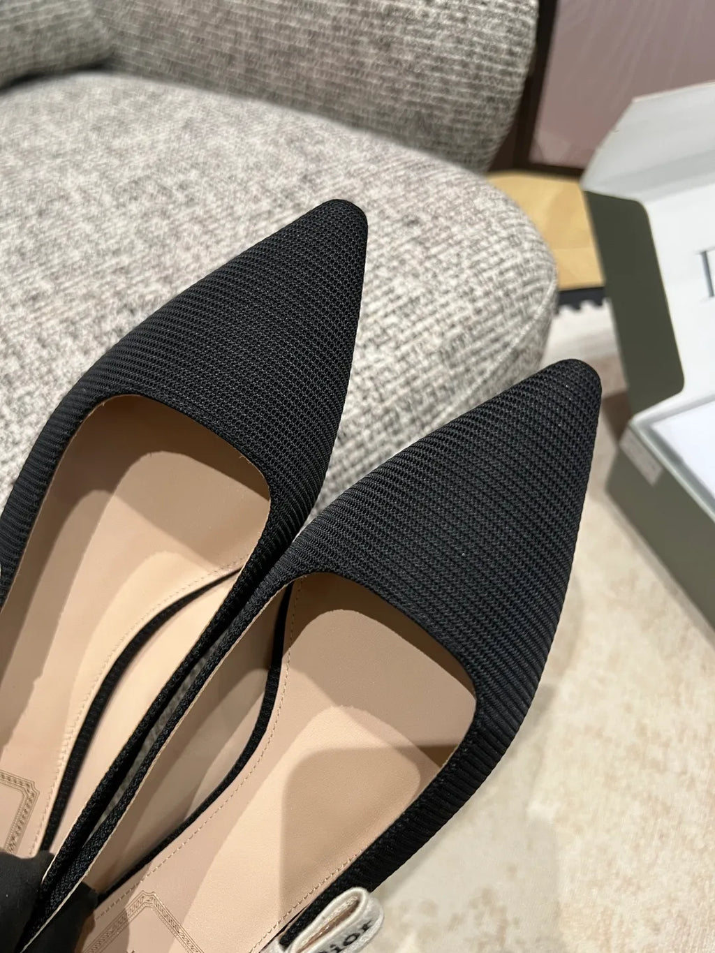 Dior 2026 Women's Ribbed Fabric Kitten Heel Shoes