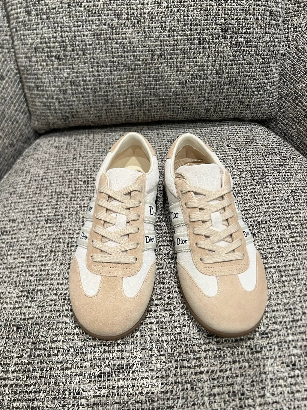 Dior 26Ss Women's Ribbon Embroidered Suede German Training Shoes
