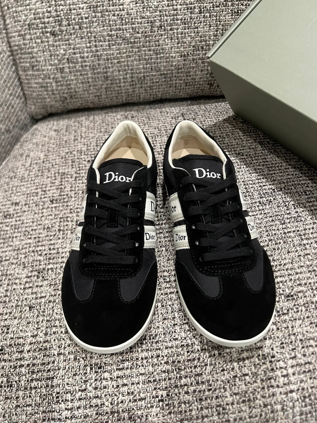 Dior 26Ss Women's Ribbon Embroidered Suede German Training Shoes
