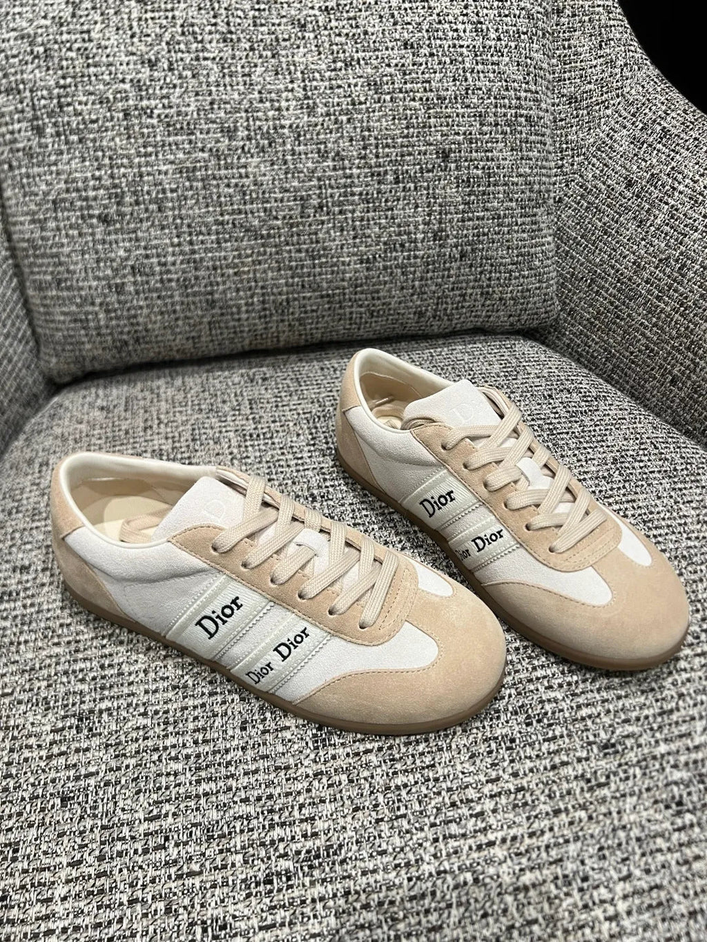 Dior 26Ss Women's Ribbon Embroidered Suede German Training Shoes