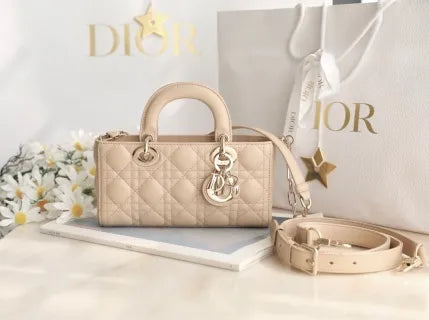 DIOR Lady D-Joy 8.7 in Handbag Apricot Medium