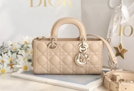 DIOR Lady D-Joy 8.7 in Handbag Apricot Medium