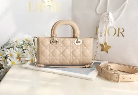 DIOR Lady D-Joy 8.7 in Handbag Apricot Medium