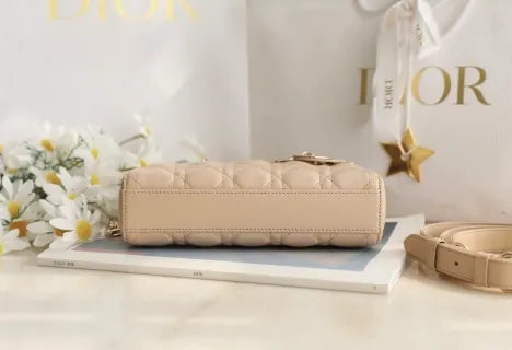 DIOR Lady D-Joy 8.7 in Handbag Apricot Medium