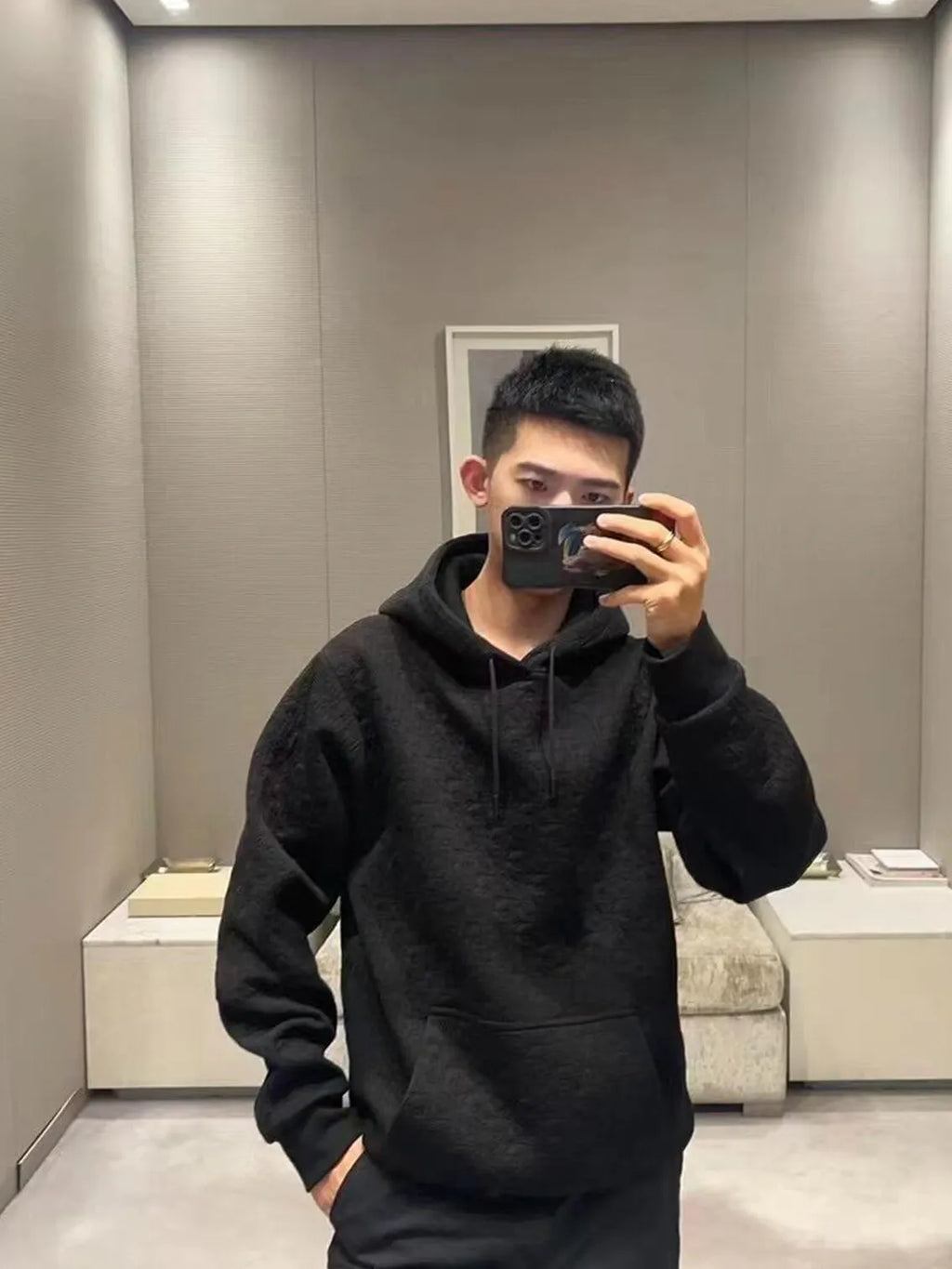 Dior Men's CD Oblique Embossed Monogram Hoodie