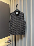 Dior Men's Oblique Monogram Quilted Knit Vest Black