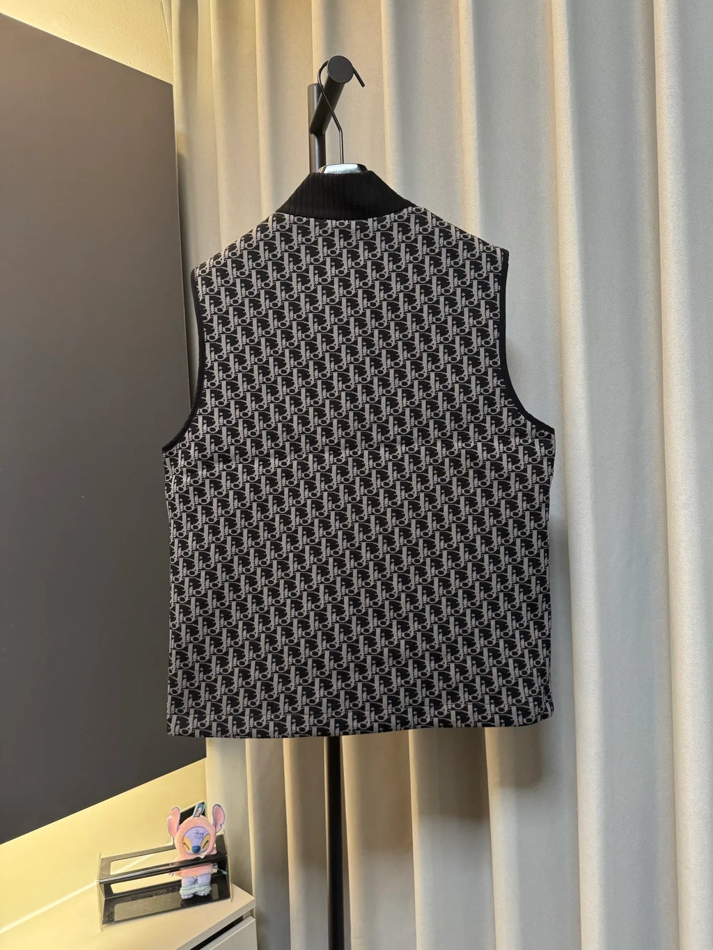 Dior Men's Oblique Monogram Quilted Knit Vest Black