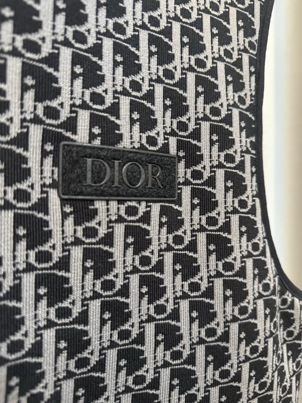 Dior Men's Oblique Monogram Quilted Knit Vest Black