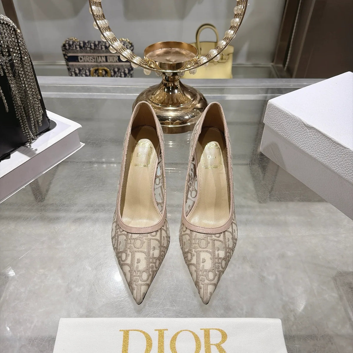 Oblique Mesh Sheepskin 3.1 in Heels 810935