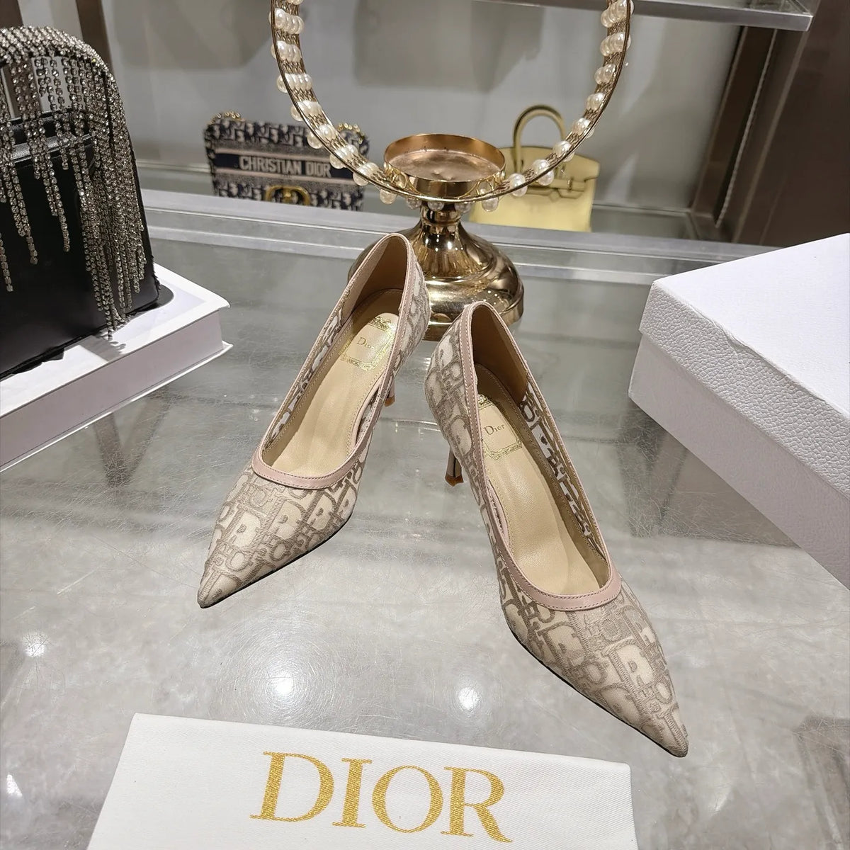 Oblique Mesh Sheepskin 3.1 in Heels 810935