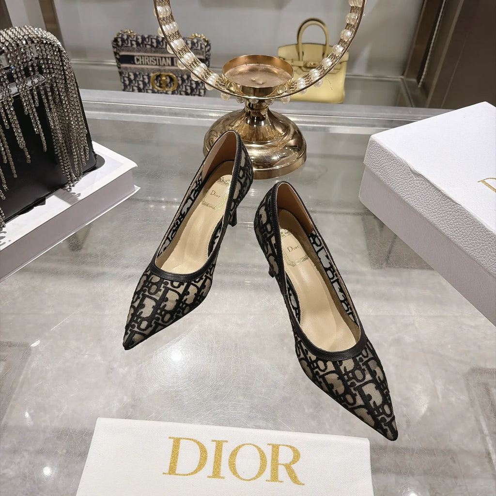 Pointed Toe Mesh Stiletto 3.1 in Heels 810937