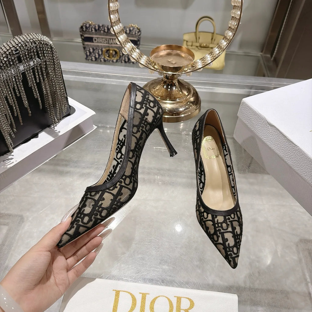 Pointed Toe Mesh Stiletto 3.1 in Heels 810937