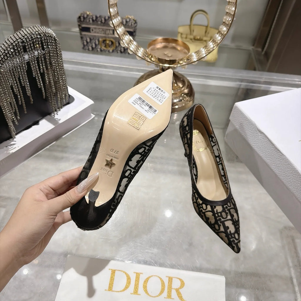 Pointed Toe Mesh Stiletto 3.1 in Heels 810937