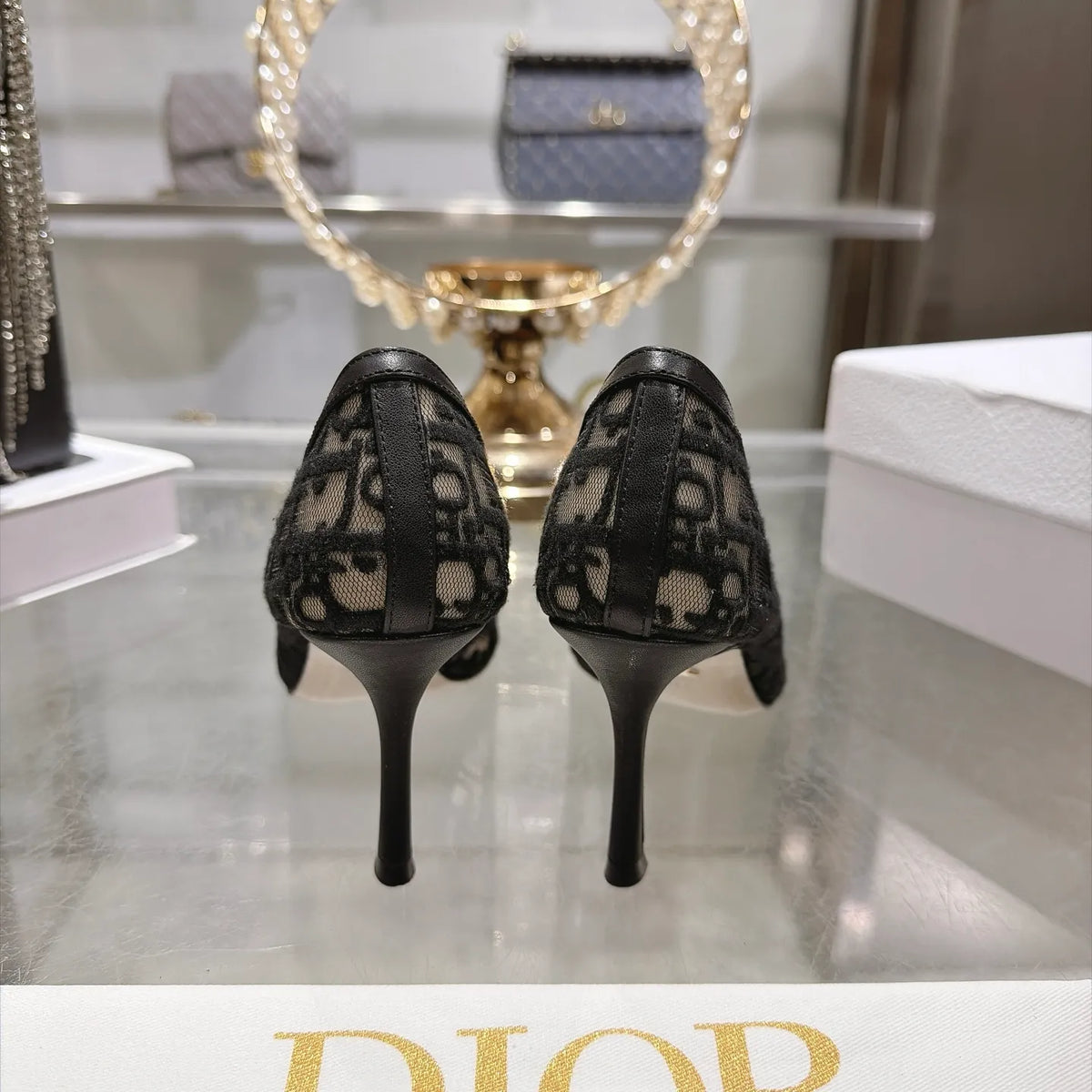Pointed Toe Mesh Stiletto 3.1 in Heels 810937