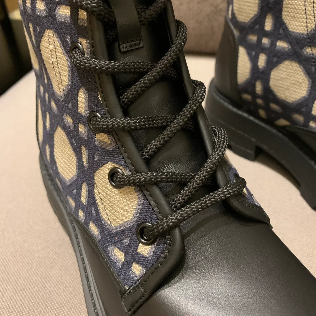 Dior Women's Ankle Boots Technical Fabric Calfskin Leather 340567