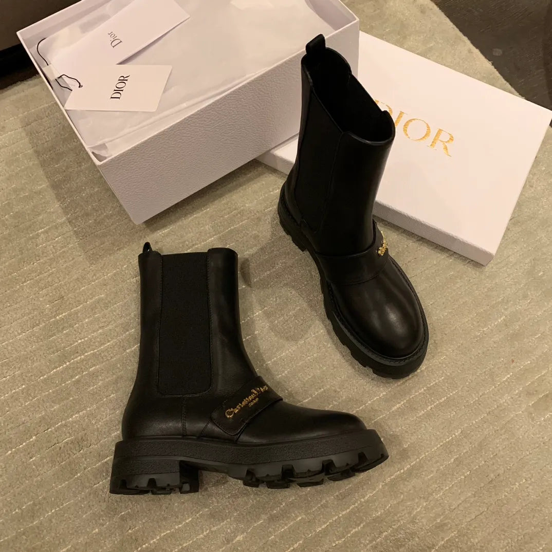 Dior Women's D-Queat Ankle Boots Calfskin Leather 340577