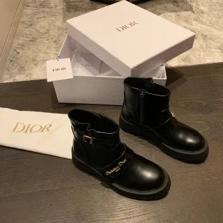 Dior Women's D-Quest Ankle Boots Black Calfskin 340583