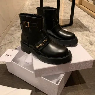 Dior Women's D-Quest Ankle Boots Black Calfskin 340583