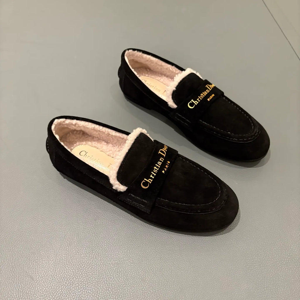 Dior Women's Dior Boy Loafers Suede Shearling 340527