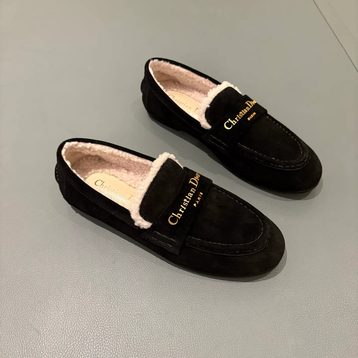 Dior Women's Dior Boy Loafers Suede Shearling 340527