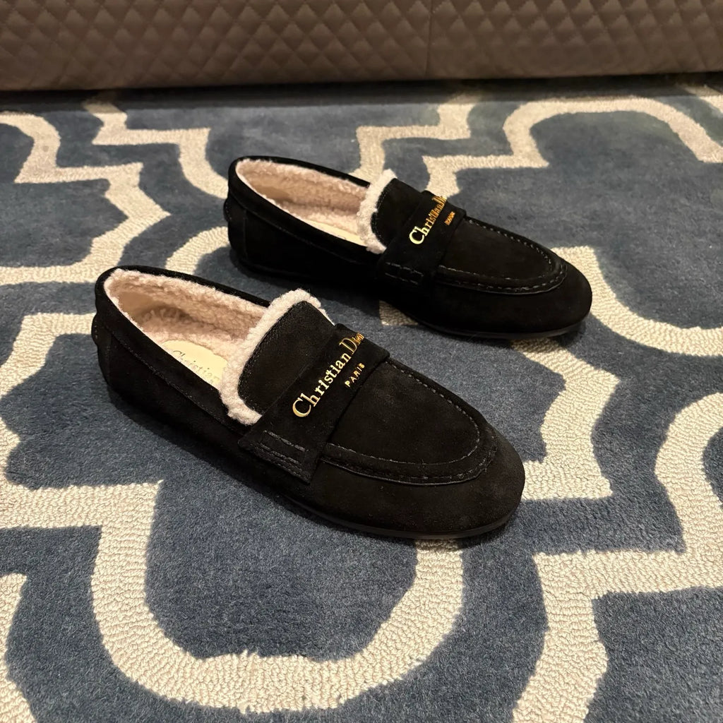 Dior Women's Dior Boy Loafers Suede Shearling 340527