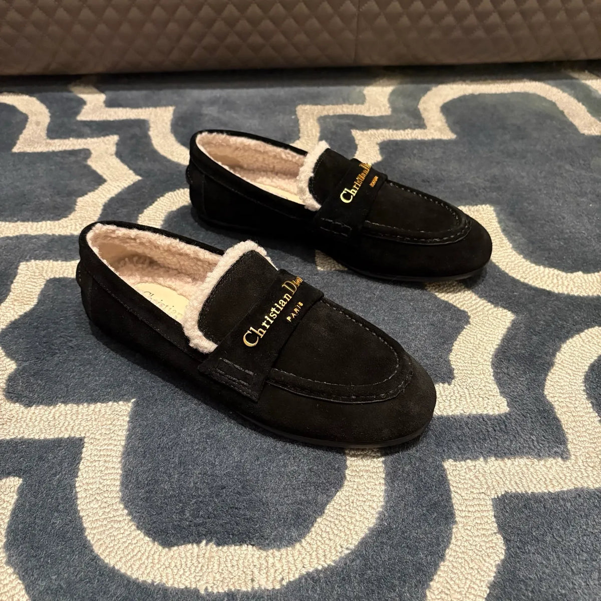 Dior Women's Dior Boy Loafers Suede Shearling 340527