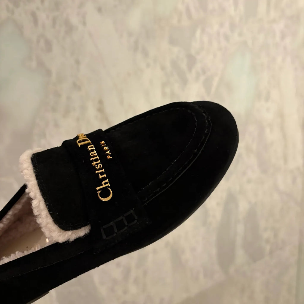 Dior Women's Dior Boy Loafers Suede Shearling 340527