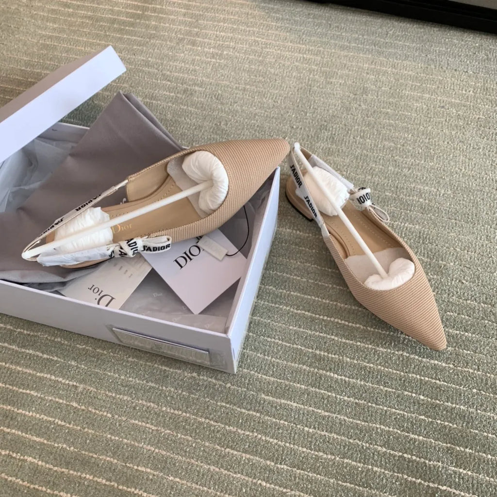 Dior Women's J'Adior Slingback Heels Apricot Technical Fabric 339073