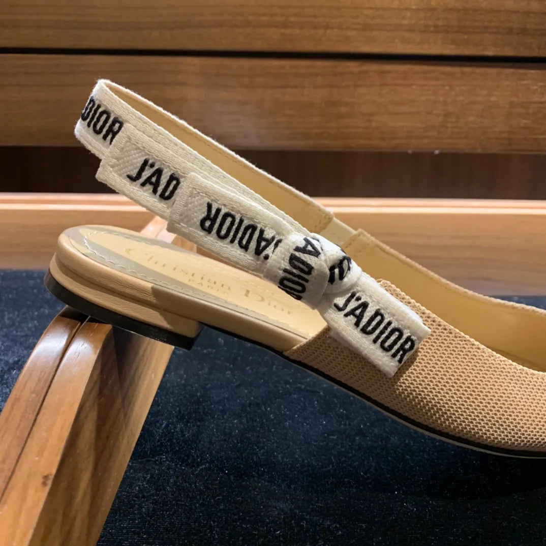 Dior Women's J'Adior Slingback Heels Apricot Technical Fabric 339073