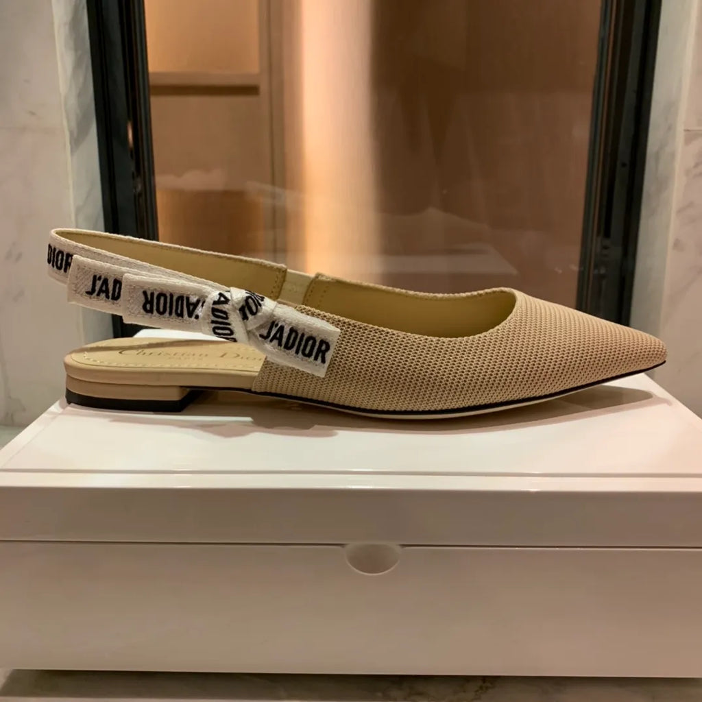 Dior Women's J'Adior Slingback Heels Apricot Technical Fabric 339073