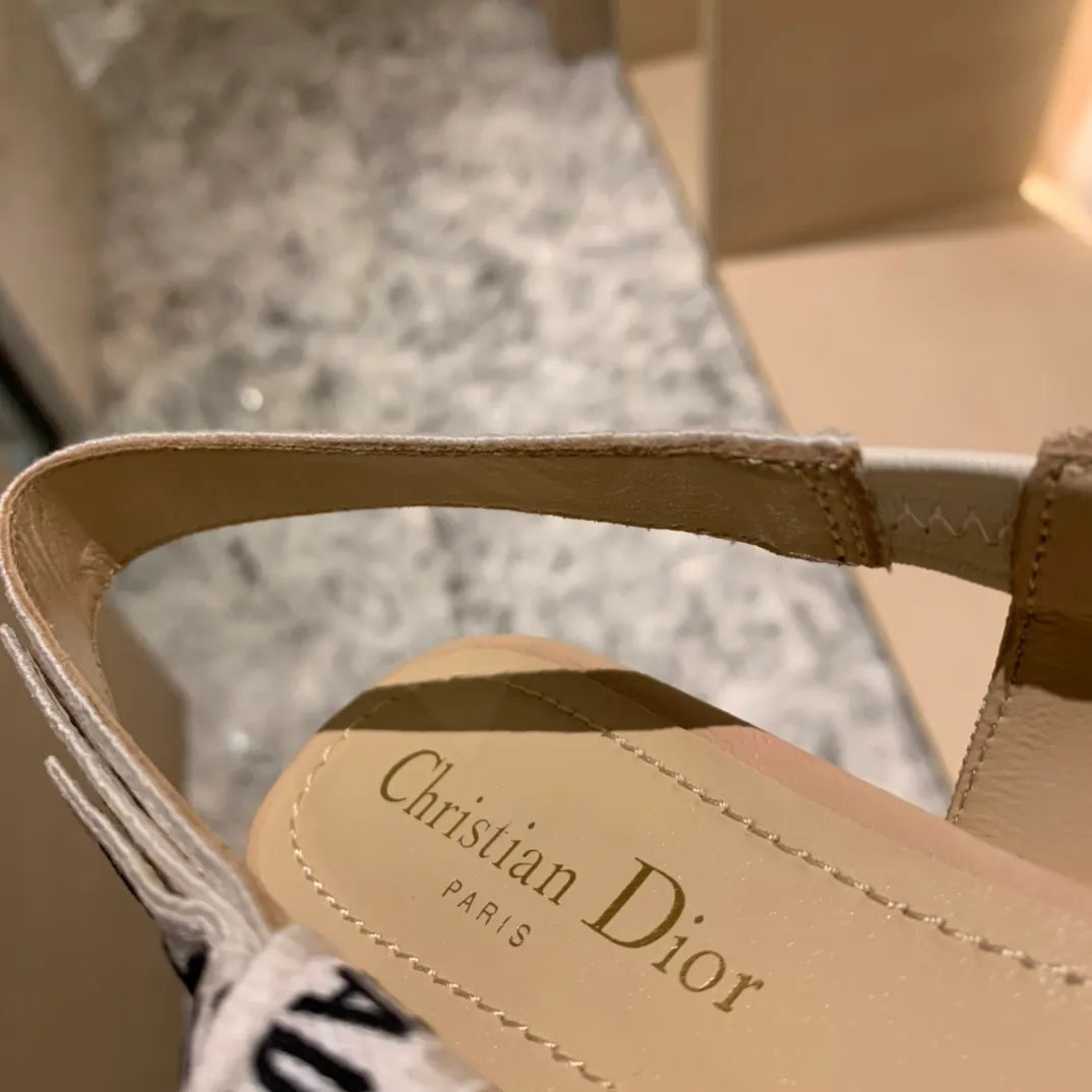 Dior Women's J'Adior Slingback Heels Apricot Technical Fabric 339073