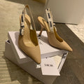 Dior Women's J'Adior Slingback Heels Apricot Technical Fabric 340488