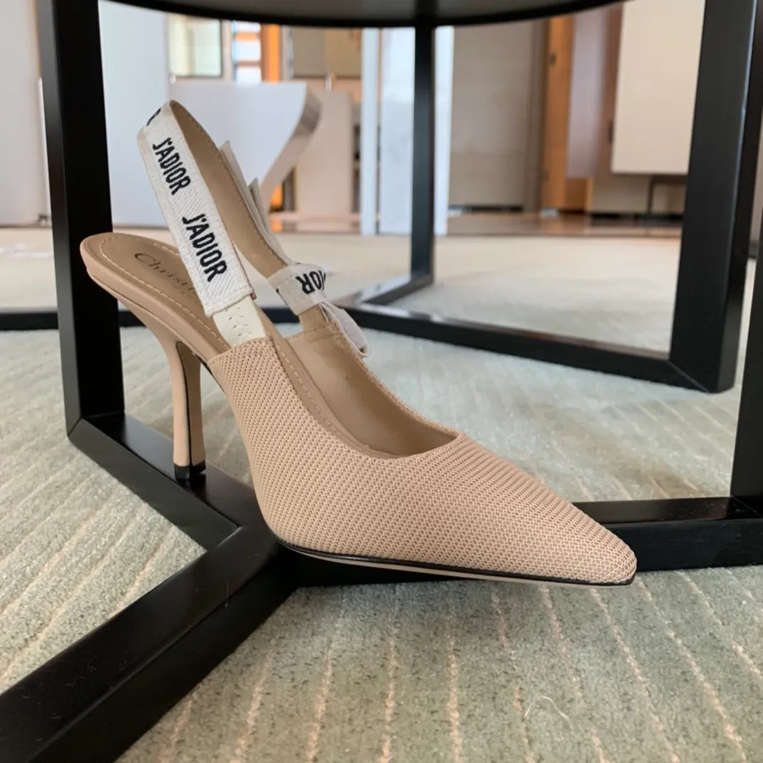 Dior Women's J'Adior Slingback Heels Apricot Technical Fabric 340488