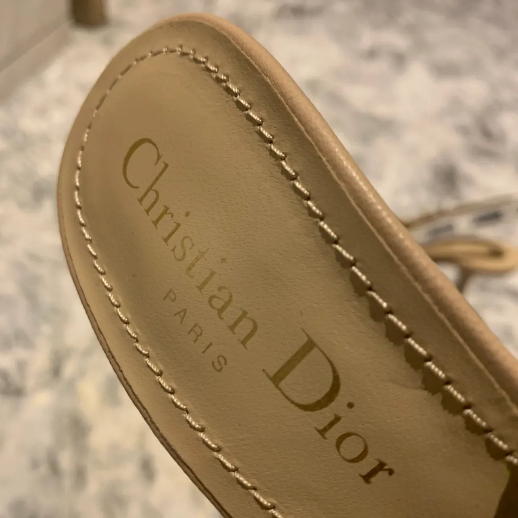 Dior Women's J'Adior Slingback Heels Apricot Technical Fabric 340488